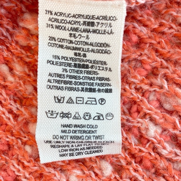 Free People Chunky Pullover Sweater Women’s XS Coral Wool Blend - Picture 4 of 8